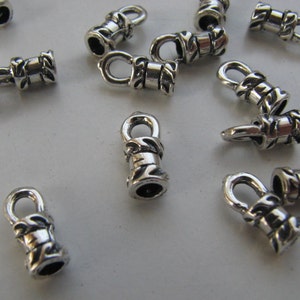 20 Sterling Silver 3mm Large Crimp End Caps for silver chains and leather cords