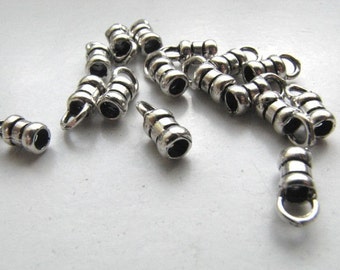 10 Sterling Silver 2.5mm Crimp End Caps for silver chains and leather cords