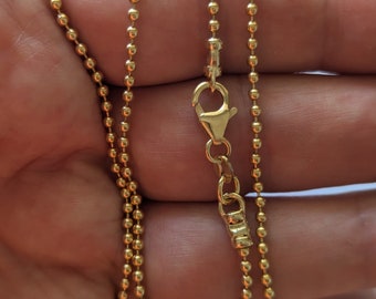 30 inch Gold fill Ball Chain Necklace with Lobster Clasp 2.5mm Beads