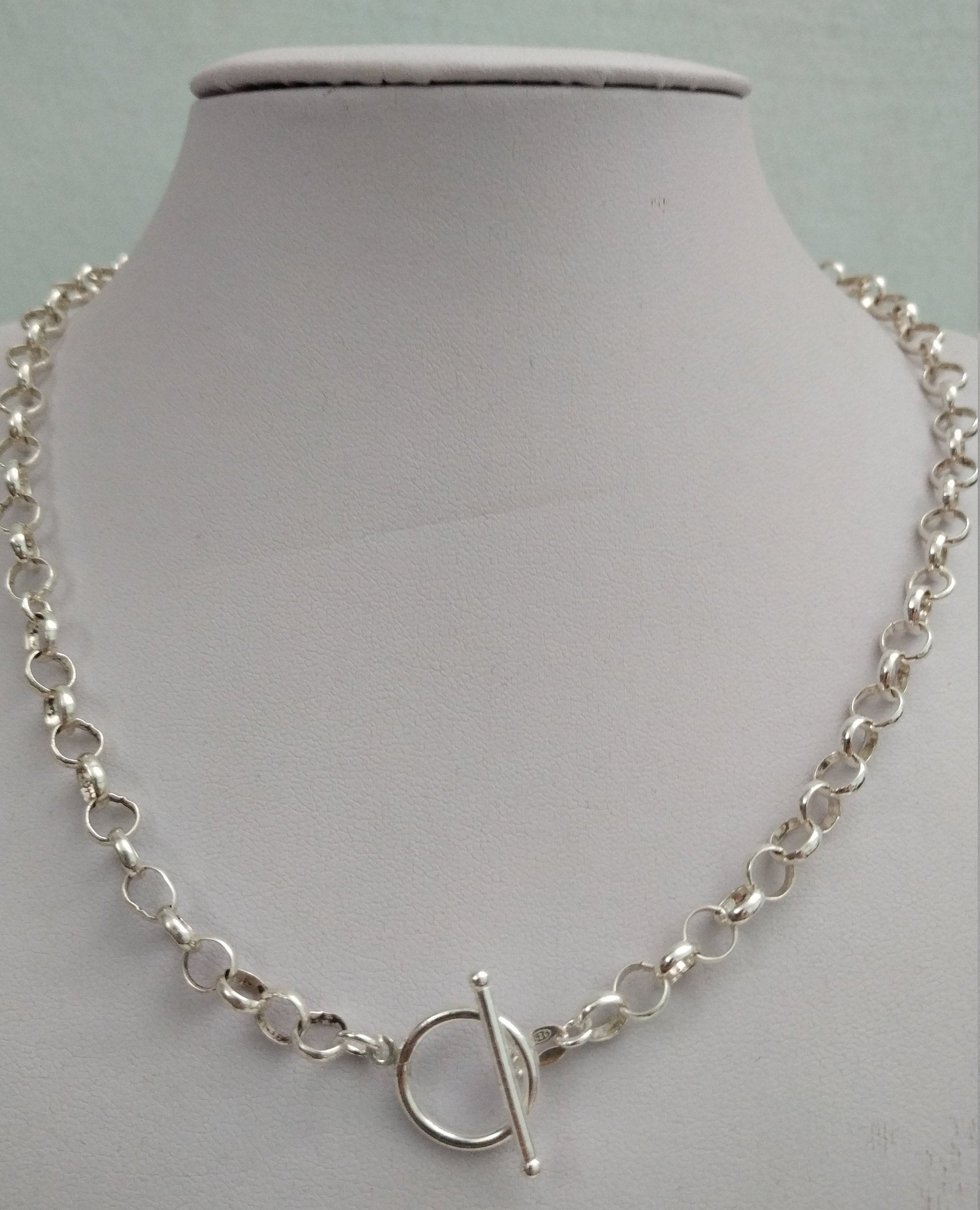 17 Inch Sterling Silver 7mm Rolo Choker 