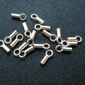 50 pcs 14kt Gold filled Crimp End Caps 1.2mm Hole for Chains and Leather Cords image 1