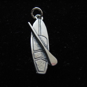 SUP Pendant Stand Up Paddle Board Charm Sterling Silver, Surf Jewelry, For Charm Bracelets, Necklaces, Anklets and more