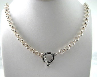 7 mm Rolo-ketting, 17 inch sterling zilver met knevelsluiting, perfect voor charmes