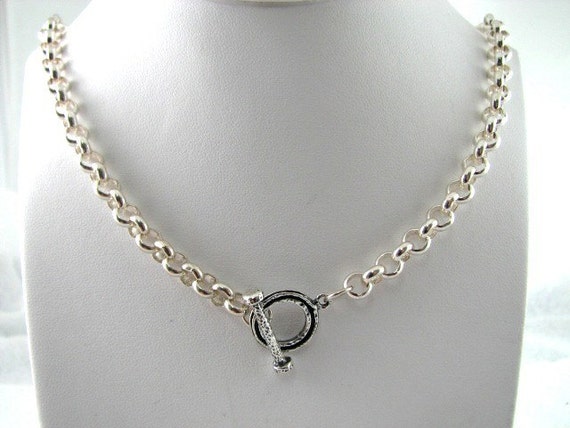 Stunning Sterling Silver 24 Inch Heavy 7mm Rolo Necklace With