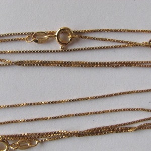 14K Gold Box Chain 18 Inch Gold Filled Box Necklace 1mm Thick With ...