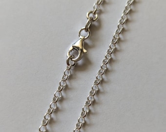Amberta Jewelry Solid Real 925 Sterling Silver Chain Necklace Made in Italy