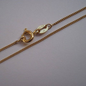 Chaîne de bordure fine de 15 pouces, collier de remplissage d’or de 14K avec fermoir de ressort, chaîne de superposition ou pour les charmes fins et les pendentifs