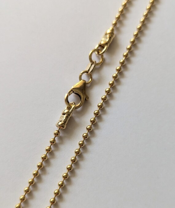 14K Gold Filled Ball Chain Necklace 30 Inch With Lobster Clasp