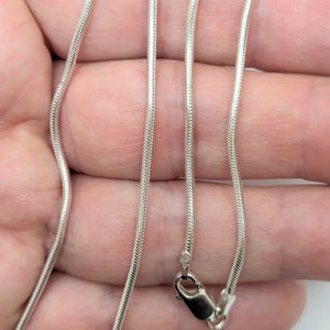 1,5mm Dicke Schlangenkette - 18 ZOLL Halskette mit Karabinerverschluss - Sterling Silber Schlangenkette - Starke Schlangenkette - Echte 925 Silber Kette