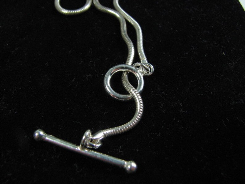22 inch Sterling Silver 2mm Snake Chain Necklace with Toggle Clasp