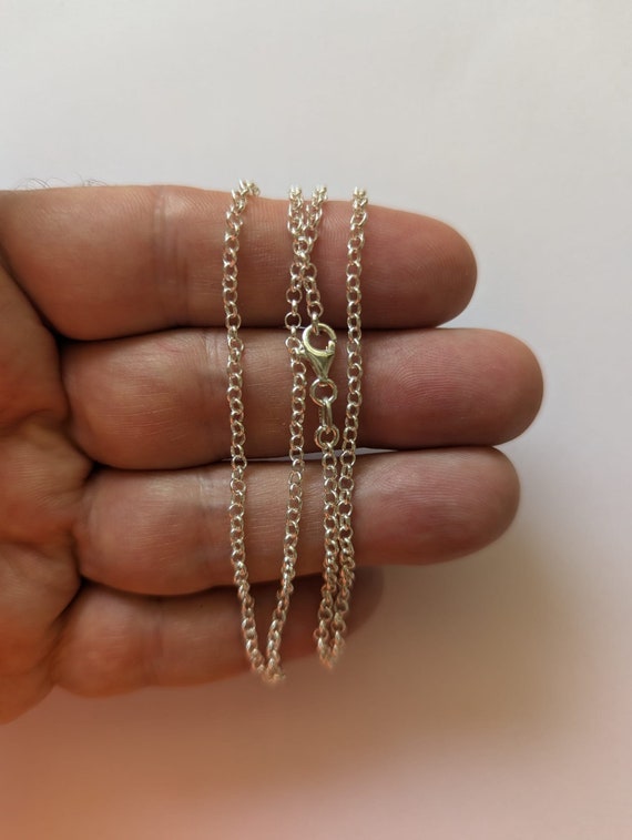 Rolo Chain 2 mm Wide Sterling Silver Necklace Rolo Chain 2 mm Wide Sterling Silver Necklace