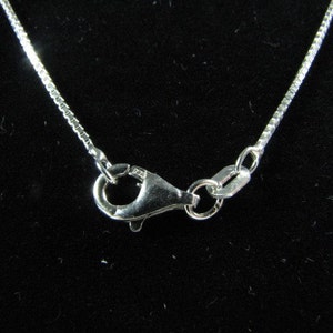 Sterling silver 22 inch Box Chain Necklace with Lobster Clasp 1mm Thickness, Solid 925 Strong and Durable Chain