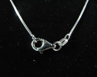 Sterling silver 20 inch Venetian Box Chain Necklace with Lobster Clasp 1mm, for charms, pendants or layering