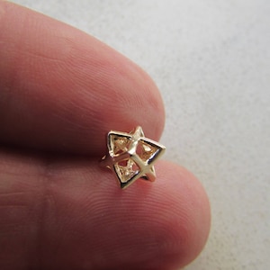 14K Gold Merkaba Charm for Bracelets, Necklaces, Earrings, Anklets and more, Small Merkaba Pendant in 14K Solid Gold sacred geometry jewelry
