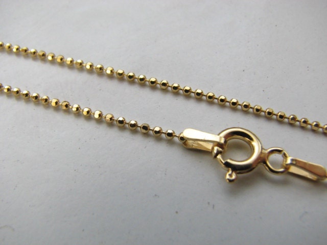 Gold Plated Ball Chain Necklace 1.2mm 