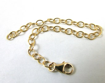 14K Gold Chain Extender with Lobster Clasp, Adjustable Chain Extension for Necklaces Bracelets and Anklets