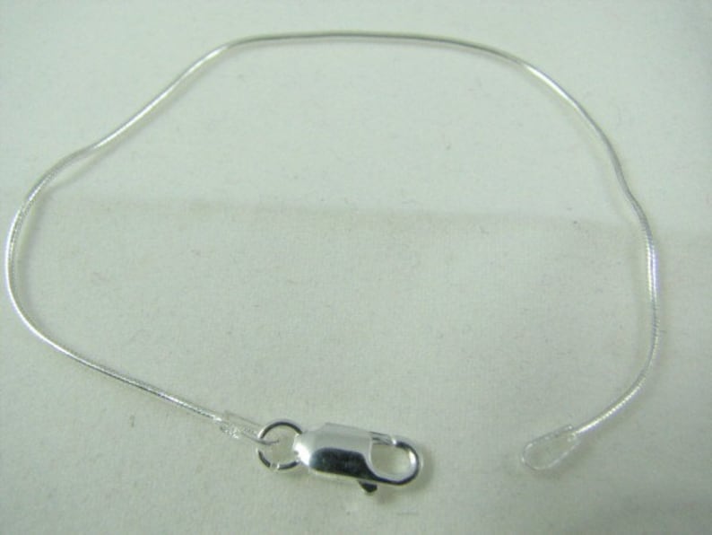 10 Sterling Silver Snake Bracelets 6 3/4 inch 1mm, Wholesale Silver Bracelets image 1