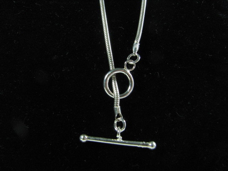 22 inch Sterling Silver 2mm Snake Chain Necklace with Toggle Clasp