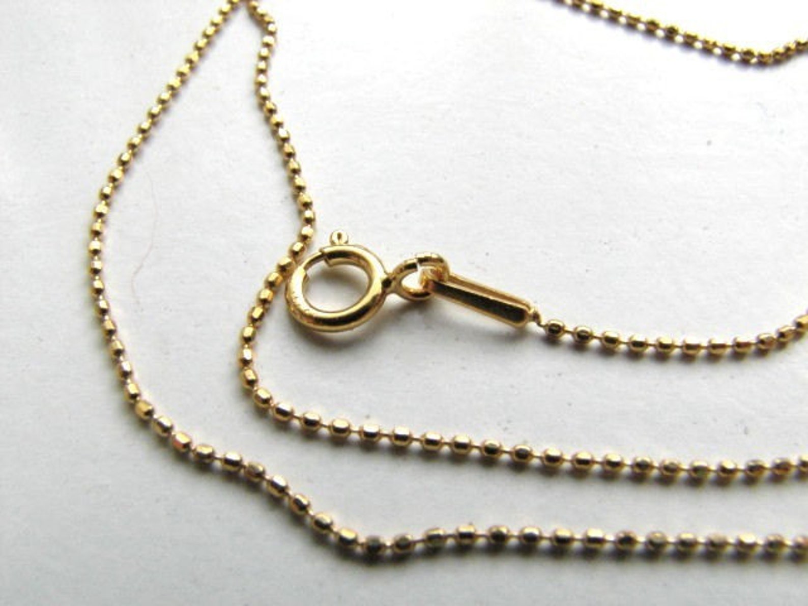 32 Inch Diamond Cut Ball Chain Necklace Gold Plated Over Etsy