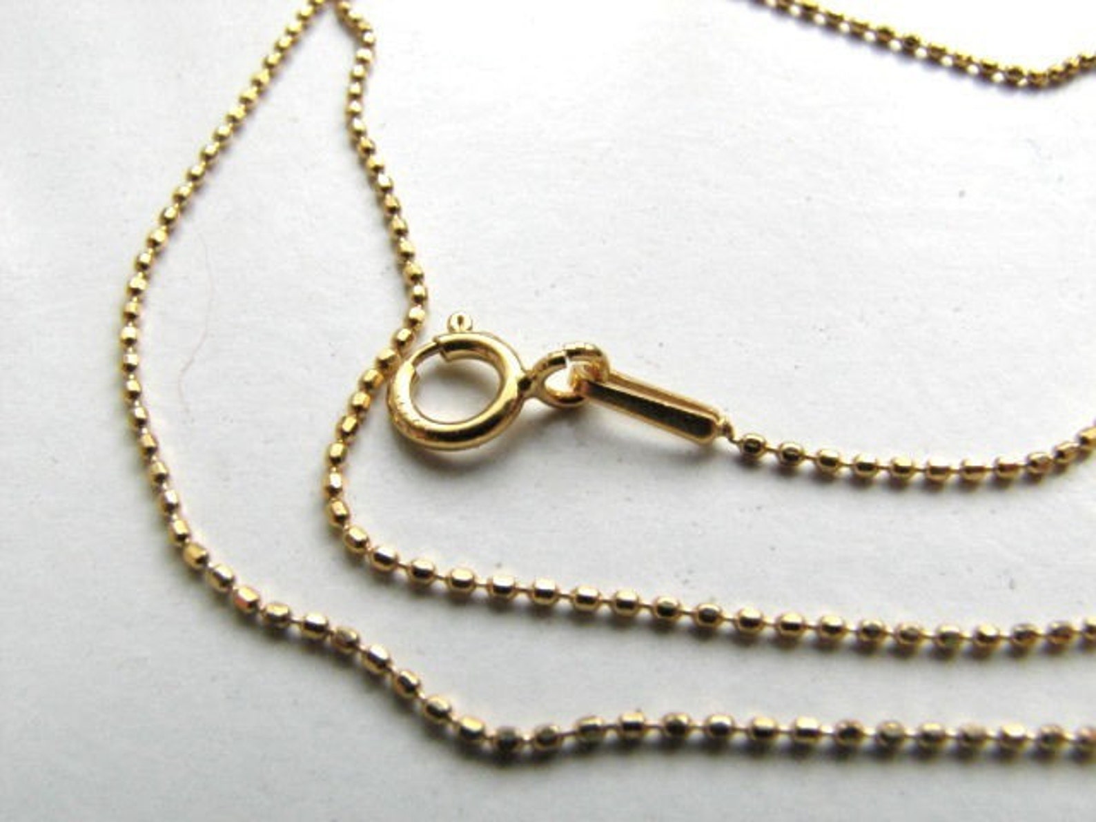 32 Inch Diamond Cut Ball Chain Necklace Gold Plated Over - Etsy