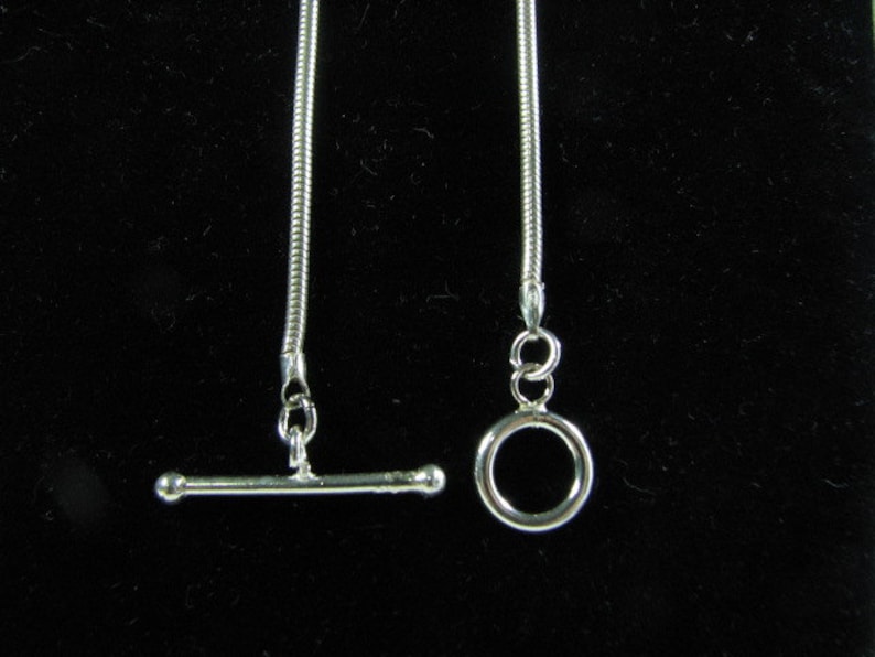 22 inch Sterling Silver 2mm Snake Chain Necklace with Toggle Clasp
