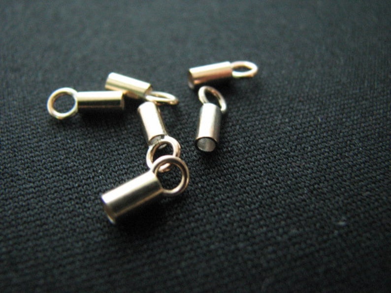 50 pcs 14kt Gold filled Crimp End Caps 3.2mm Hole for all Chains and
