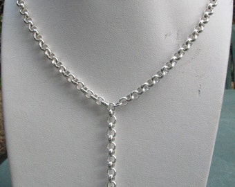 5 mm ロロチェーン T バーネックレス、925 スターリングシルバー