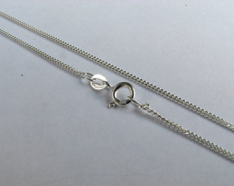 28 inch Sterling Silver Curb Chain Necklace with Spring Clasp, Thin chain for layering necklace