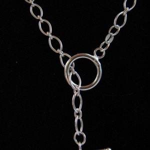 16 inch Choker Chain Necklace with Toggle Clasp, Sterling Silver, 9X6mm Oval Links, Great for Hanging Charms