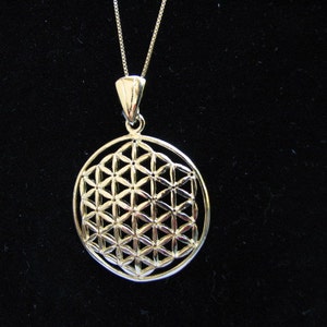 Authentic 14k Gold filled Large Flower of Life Pendant Necklace, Sacred Geometry Charm