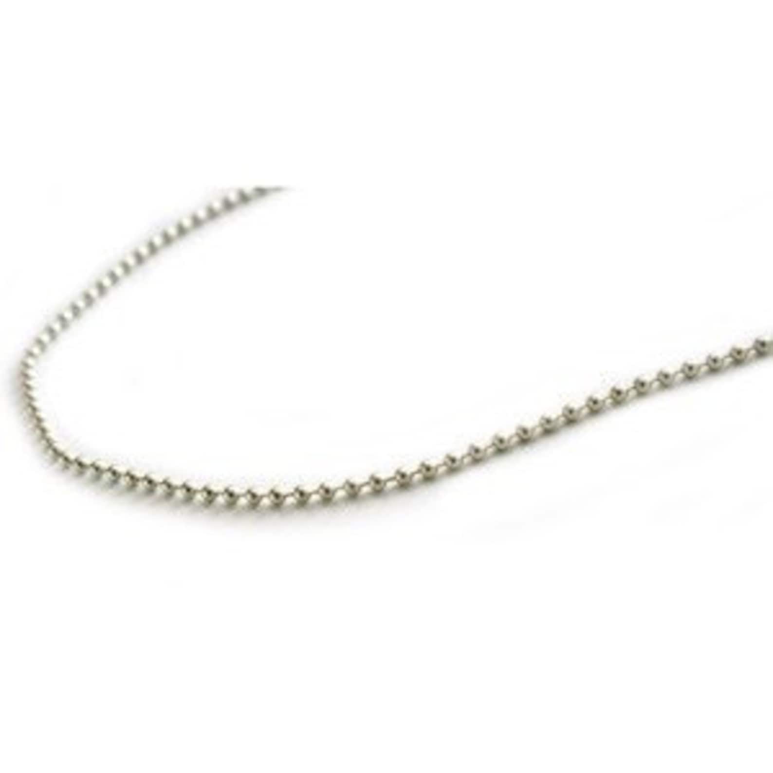 10 Sterling Silver Ball Chains 24 Inch 1.5mm With Spring Etsy
