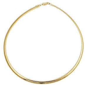 16 inch Gold Fill Omega Chain Necklace 1mm Round with Lobster Clasp