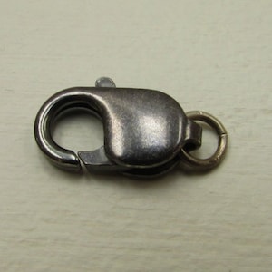 17mm Oxidized Sterling Silver Lobster Clasp for Chains, Necklaces, Bracelets, Anklets, DIY Jewelry Supplies, Black Silver Oxide