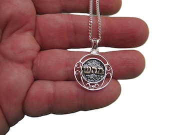 Kabbalah Name Charm Necklace Sterling Silver & Gold, Unisex Jewelry
