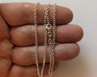 27インチ .925 スターリングシルバー 2.4 mm ロロチェーンネックレス