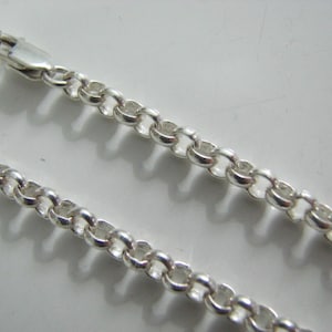 4mm Rolo Chain Necklace 26 inch Sterling Silver with Lobster Clasp