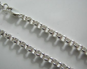 pulgadas 5mm 18 Rolo cadena collar de plata con broche de langosta