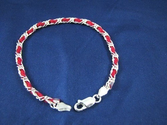 Original Kabbalah Red String Bracelet Sterling Silver