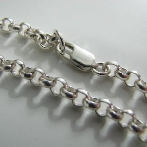 24 inch Sterling Silver 4mm Rolo Chain Necklace with Lobster Clasp