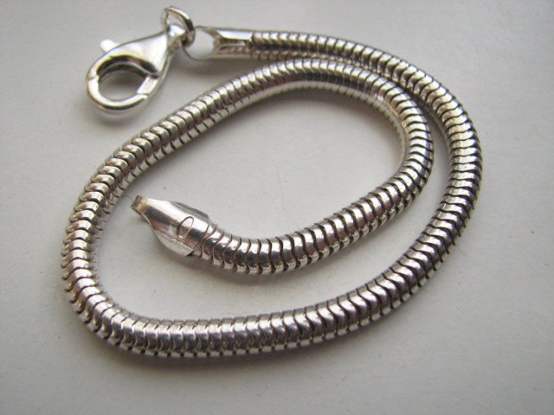4mm Snake Chain 24 inch Long Necklace 925 Sterling Silver Etsy