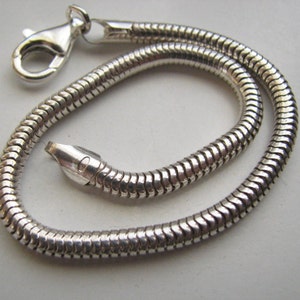 15 inch Snake Chain Necklace 5mm Thick Sterling Silver Heavy Weight