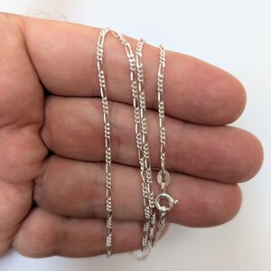 24 inch Figaro Chain 3mm with Lobster Clasp, 925 Sterling Silver