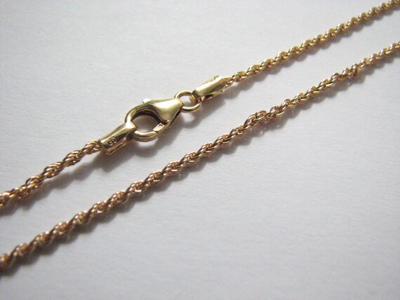 Gold Rope Chains Lobster Clasp Solid Handmade 14K Yellow -  Portugal