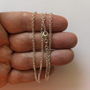 3mm Rolo Chain 36 inch Necklace with Lobster Clasp Sterling Silver