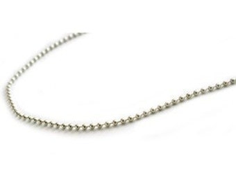 Sterling Silver 2mm Ball Chain 20 inch Necklace with Lobster Clasp