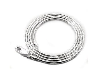 2mm Sterling Silber Schlangenkette mit Hummerverschluss 30 Zoll Halskette für Layering oder Charms