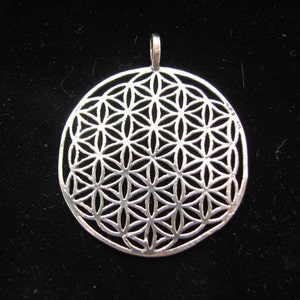 Flower of Life Pendant Sterling Silver Extra Large, Authentic