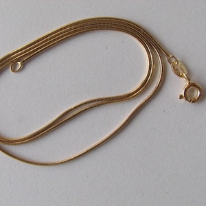 15-Zoll-14K gold füllen Schlangenkette 1mm mit Karabinerverschluss, Gold Chokerhalskette, Gold Schlange Halskette, Halskette Goldfilled