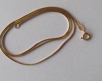 22 inch 14kt gold fill Snake Chain Necklace 1mm thickness, for all charms and pendants, good for layering