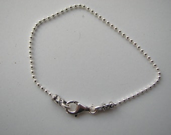 Sterling Silver Ball Bracelet with Lobster Clasp, Simple Silver Bracelet, Silver Bead Bracelet